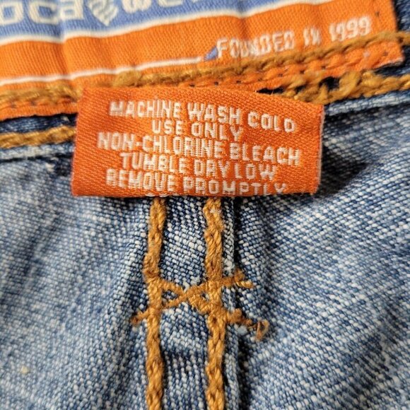 Rocawear Jeans Men Sz 32 32X28 Relaxed Fit Patch Straight Wide Leg Large Pockets - Picture 10 of 15